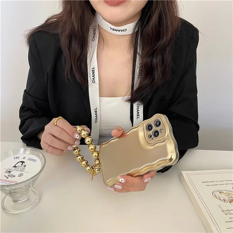 For iPhone 13 Pro Max Case 3D Airbag Shock-Absorbing Phone Cover with Chain