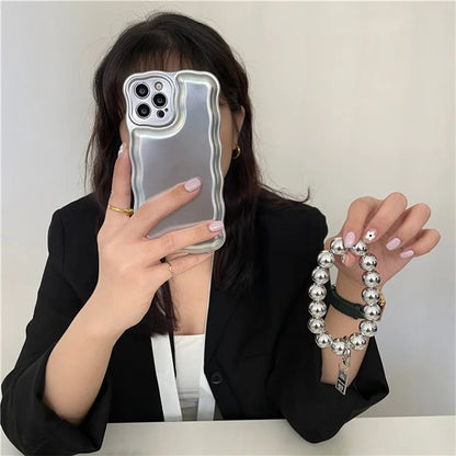 For iPhone 13 Pro Max Case 3D Airbag Shock-Absorbing Phone Cover with Chain