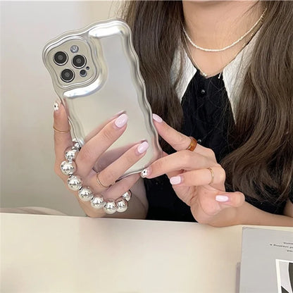 For iPhone 13 Pro Max Case 3D Airbag Shock-Absorbing Phone Cover with Chain