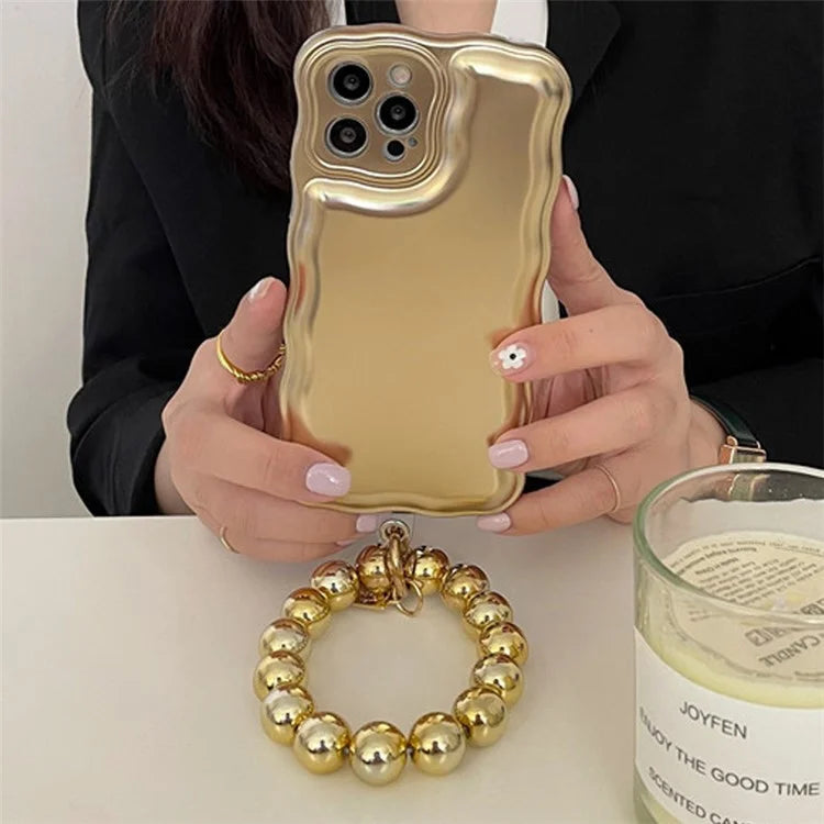 For iPhone 14 Pro Case Airbag Drop Protection Phone Cover with Bead Chain