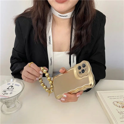 For iPhone 14 Pro Case Airbag Drop Protection Phone Cover with Bead Chain