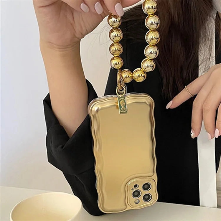 For iPhone 14 Pro Case Airbag Drop Protection Phone Cover with Bead Chain