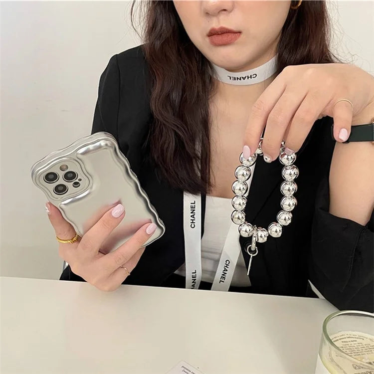 For iPhone 14 Pro Case Airbag Drop Protection Phone Cover with Bead Chain