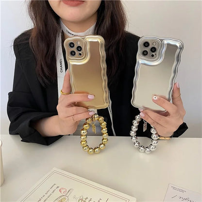 For iPhone 14 Pro Case Airbag Drop Protection Phone Cover with Bead Chain