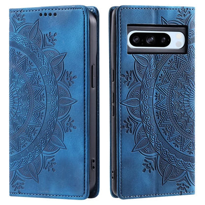 For Google Pixel 8 Pro Case Leather Imprint Anti-scratch Wallet Stand Cellphone Cover