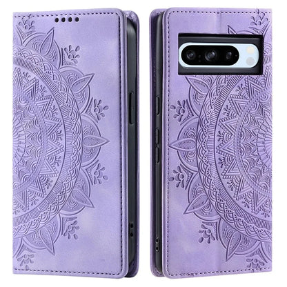 For Google Pixel 8 Pro Case Leather Imprint Anti-scratch Wallet Stand Cellphone Cover