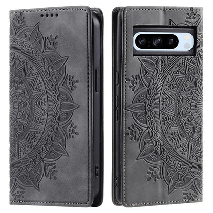 For Google Pixel 8 Pro Case Leather Imprint Anti-scratch Wallet Stand Cellphone Cover