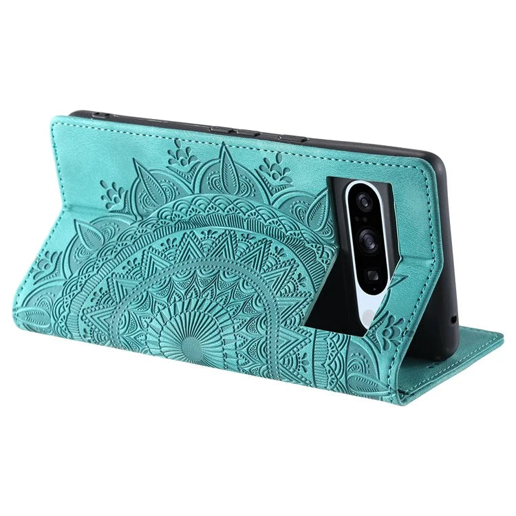 For Google Pixel 8 Pro Case Leather Imprint Anti-scratch Wallet Stand Cellphone Cover