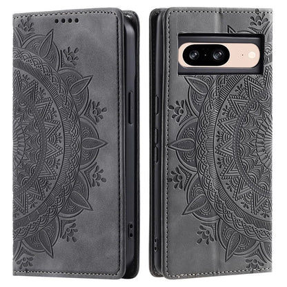 For Google Pixel 8 Leather Case Foldable Stand Imprint Mobile Phone Protector