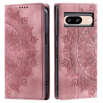 For Google Pixel 8 Leather Case Foldable Stand Imprint Mobile Phone Protector