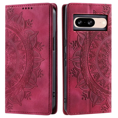 For Google Pixel 8 Leather Case Foldable Stand Imprint Mobile Phone Protector