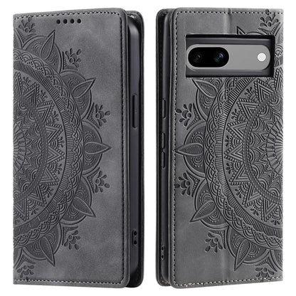 For Google Pixel 7a PU Leather Case Anti-Scratch Magnetic Imprinted Phone Cover with Wallet Design