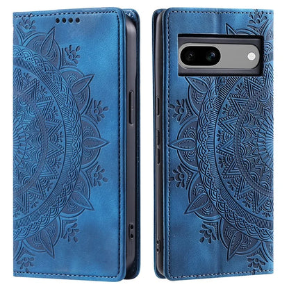 For Google Pixel 7a PU Leather Case Anti-Scratch Magnetic Imprinted Phone Cover with Wallet Design
