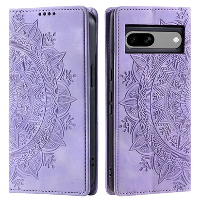 For Google Pixel 7a PU Leather Case Anti-Scratch Magnetic Imprinted Phone Cover with Wallet Design