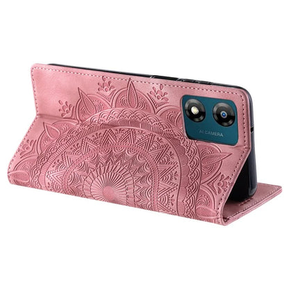 For Motorola Moto E13 4G Case PU Leather Magnetic Imprinted Stand Phone Protector