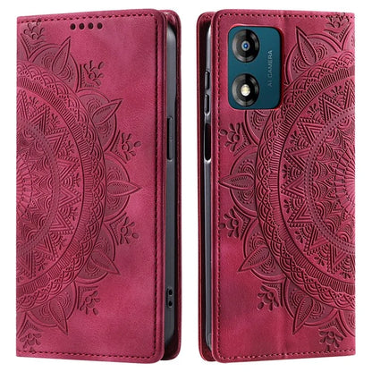 For Motorola Moto E13 4G Case PU Leather Magnetic Imprinted Stand Phone Protector