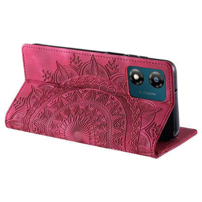 For Motorola Moto E13 4G Case PU Leather Magnetic Imprinted Stand Phone Protector