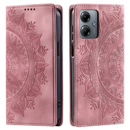 Stand Phone Cover for Motorola Moto G14 4G Case PU Leather Magnetic Imprinted Protector