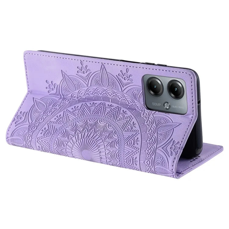 Stand Phone Cover for Motorola Moto G14 4G Case PU Leather Magnetic Imprinted Protector