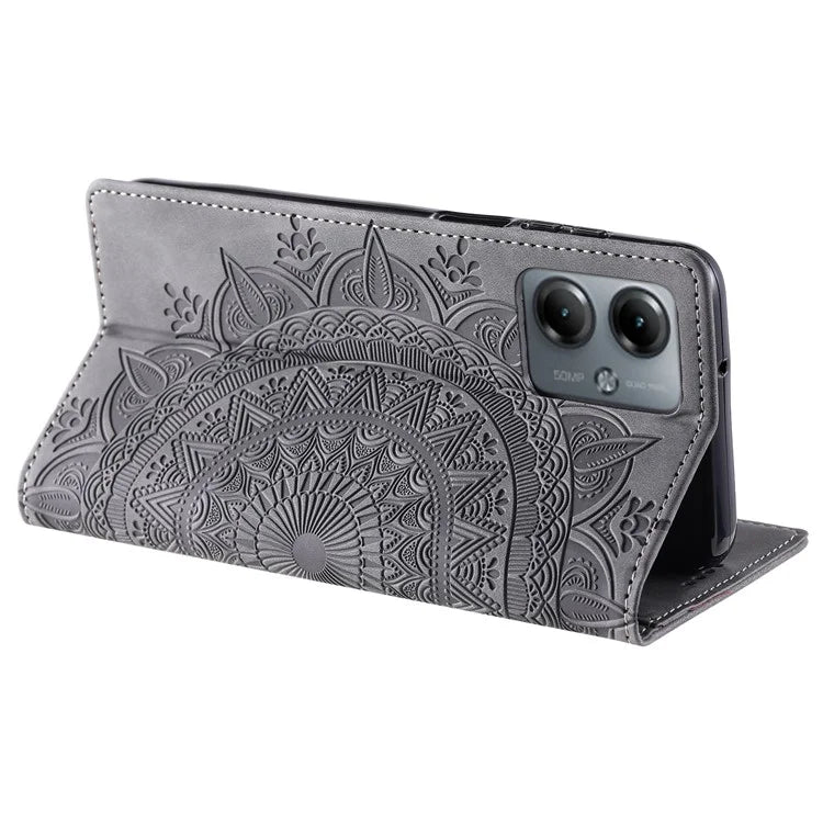 Stand Phone Cover for Motorola Moto G14 4G Case PU Leather Magnetic Imprinted Protector