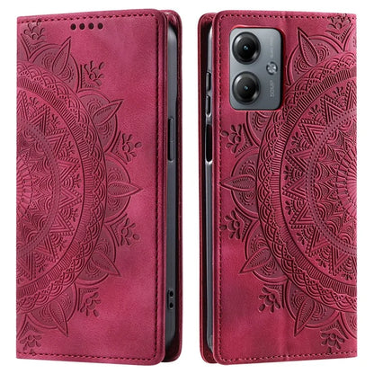 Stand Phone Cover for Motorola Moto G14 4G Case PU Leather Magnetic Imprinted Protector
