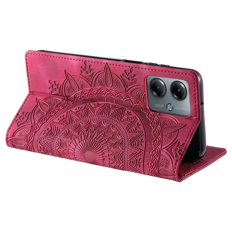 Stand Phone Cover for Motorola Moto G14 4G Case PU Leather Magnetic Imprinted Protector