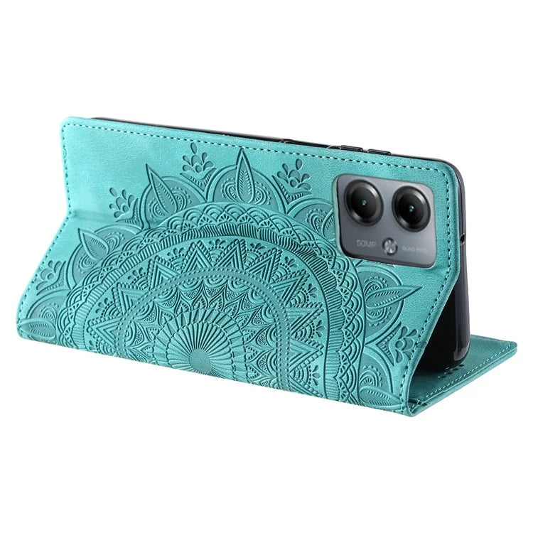 Stand Phone Cover for Motorola Moto G14 4G Case PU Leather Magnetic Imprinted Protector