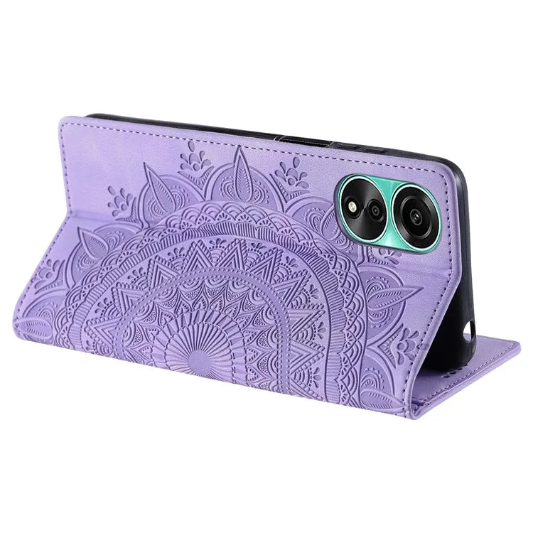 For Oppo A78 4G Case Magnetic Auto Closing Imprint Stand Phone Cover