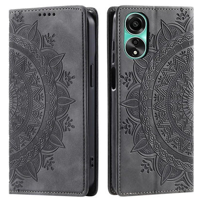 For Oppo A78 4G Case Magnetic Auto Closing Imprint Stand Phone Cover
