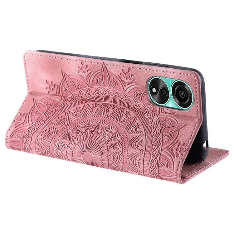 For Oppo A78 4G Case Magnetic Auto Closing Imprint Stand Phone Cover