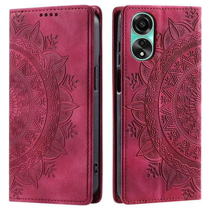 For Oppo A78 4G Case Magnetic Auto Closing Imprint Stand Phone Cover