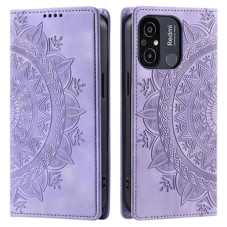 For Xiaomi Redmi 12C 4G /  11A 4G Case Magnetic Closing Imprinted Leather Phone Protector