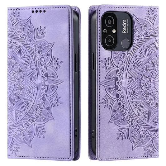 For Xiaomi Redmi 12C 4G /  11A 4G Case Magnetic Closing Imprinted Leather Phone Protector