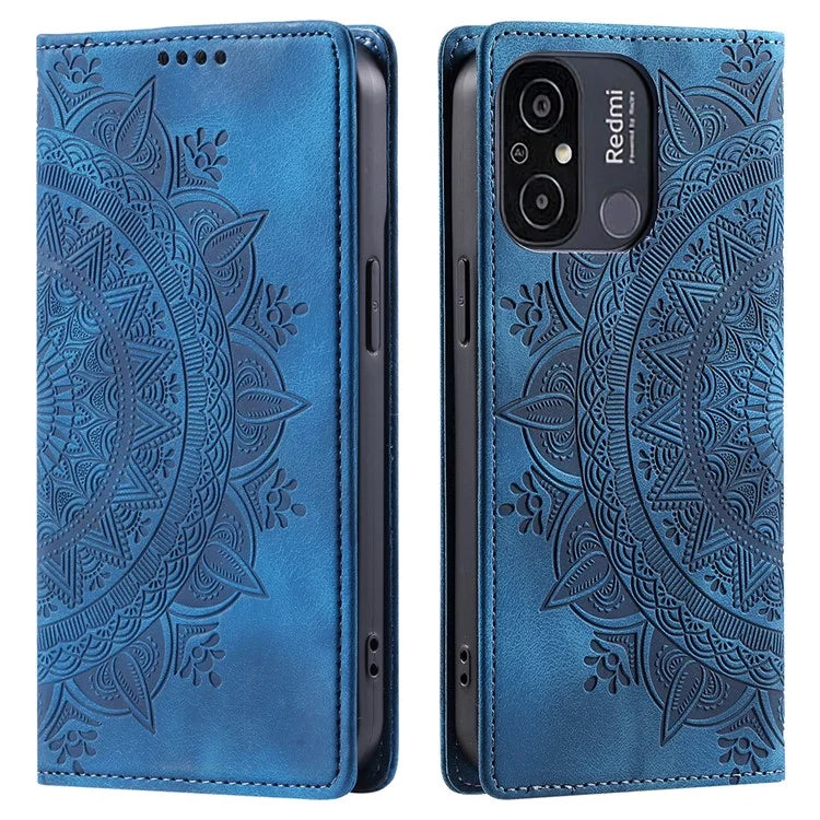 For Xiaomi Redmi 12C 4G /  11A 4G Case Magnetic Closing Imprinted Leather Phone Protector