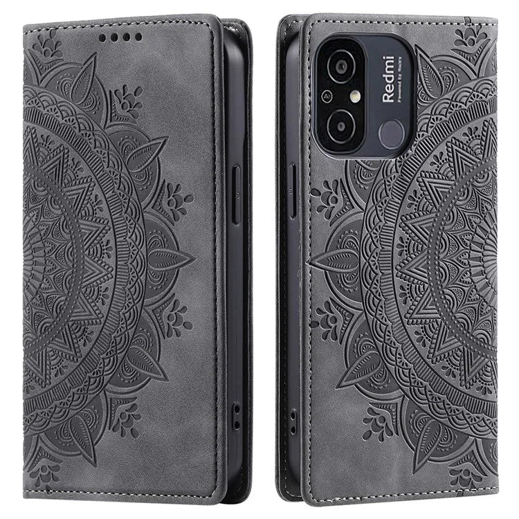For Xiaomi Redmi 12C 4G /  11A 4G Case Magnetic Closing Imprinted Leather Phone Protector