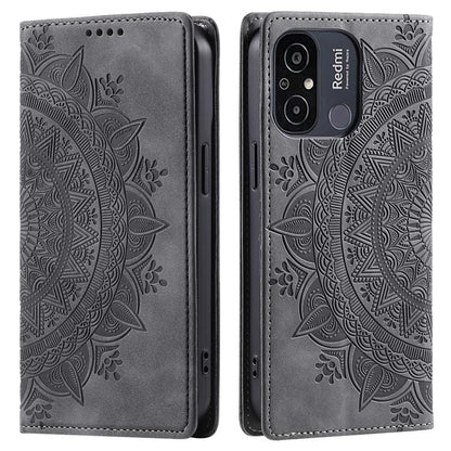 For Xiaomi Redmi 12C 4G /  11A 4G Case Magnetic Closing Imprinted Leather Phone Protector
