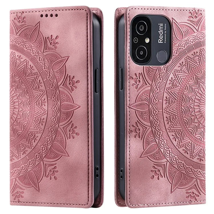 For Xiaomi Redmi 12C 4G /  11A 4G Case Magnetic Closing Imprinted Leather Phone Protector