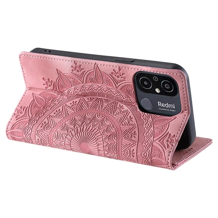 For Xiaomi Redmi 12C 4G /  11A 4G Case Magnetic Closing Imprinted Leather Phone Protector