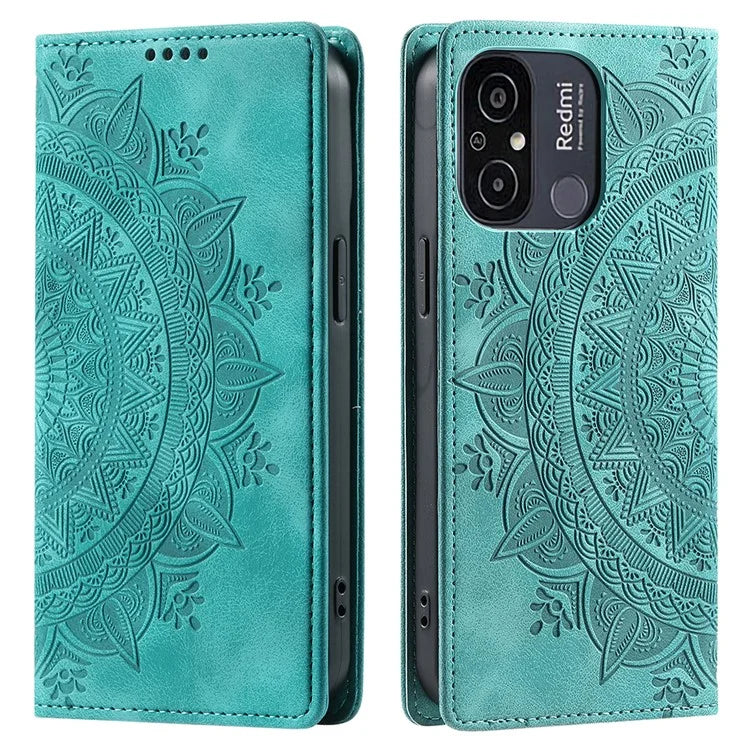 For Xiaomi Redmi 12C 4G /  11A 4G Case Magnetic Closing Imprinted Leather Phone Protector