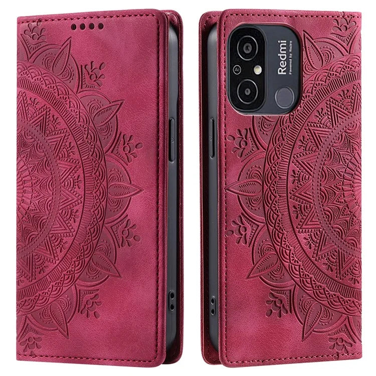 For Xiaomi Redmi 12C 4G /  11A 4G Case Magnetic Closing Imprinted Leather Phone Protector