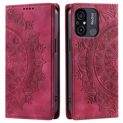 For Xiaomi Redmi 12C 4G /  11A 4G Case Magnetic Closing Imprinted Leather Phone Protector
