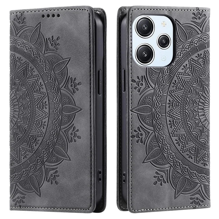 For Xiaomi Redmi 12 5G (Global) / Redmi 12 4G / Poco M6 Pro 5G Case Magnetic Closing Leather Cell Phone Cover