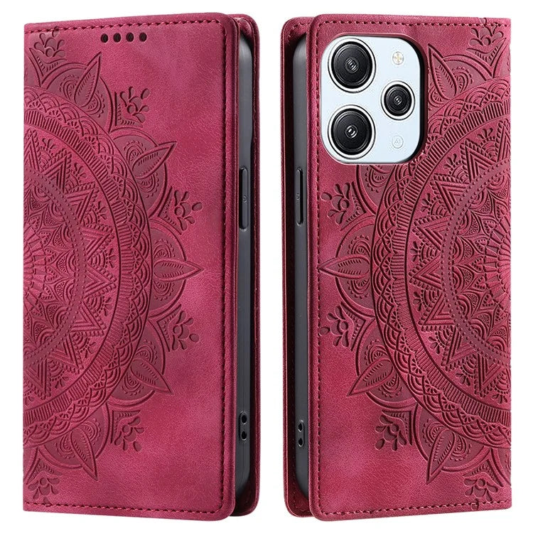 For Xiaomi Redmi 12 5G (Global) / Redmi 12 4G / Poco M6 Pro 5G Case Magnetic Closing Leather Cell Phone Cover