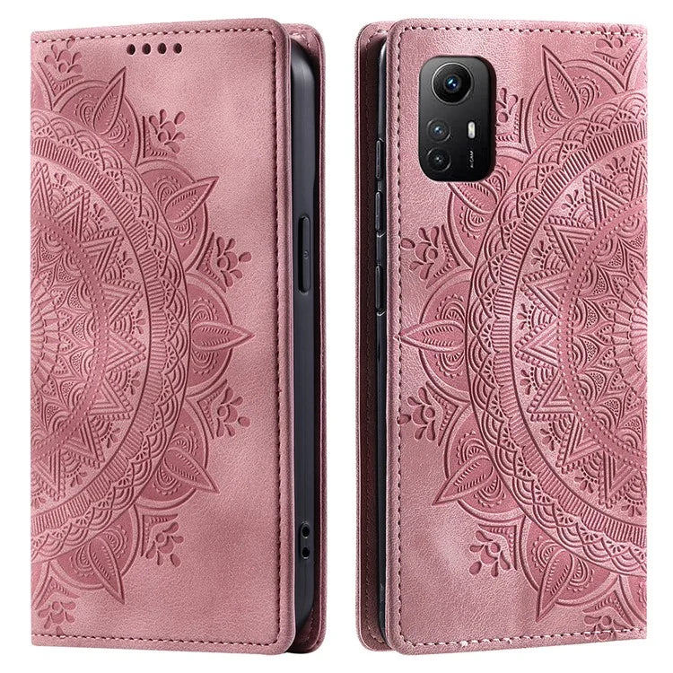 For Xiaomi Redmi Note 12S 4G Phone Case Imprinted Magnetic Auto Closing Leather Cover with Wallet