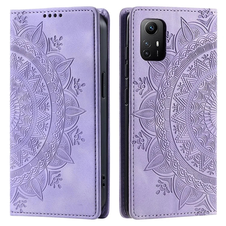 For Xiaomi Redmi Note 12S 4G Phone Case Imprinted Magnetic Auto Closing Leather Cover with Wallet