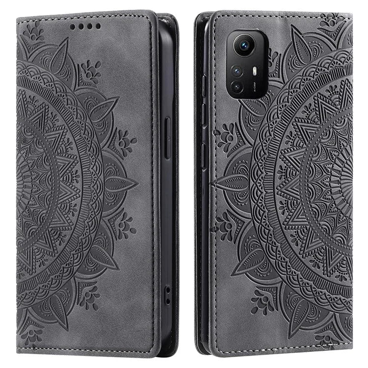 For Xiaomi Redmi Note 12S 4G Phone Case Imprinted Magnetic Auto Closing Leather Cover with Wallet