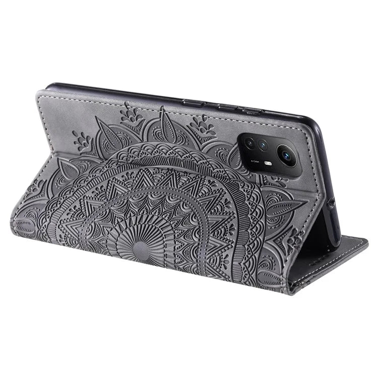 For Xiaomi Redmi Note 12S 4G Phone Case Imprinted Magnetic Auto Closing Leather Cover with Wallet