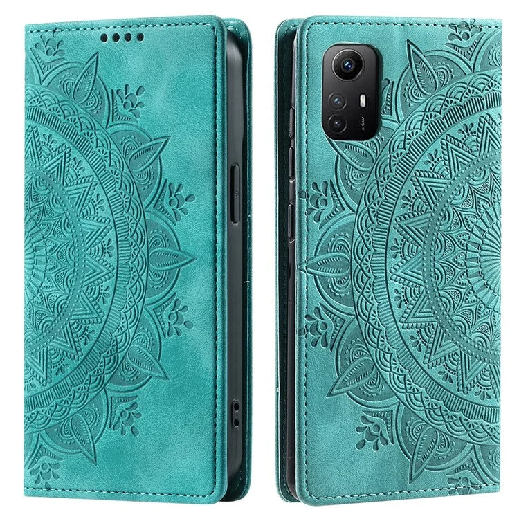For Xiaomi Redmi Note 12S 4G Phone Case Imprinted Magnetic Auto Closing Leather Cover with Wallet