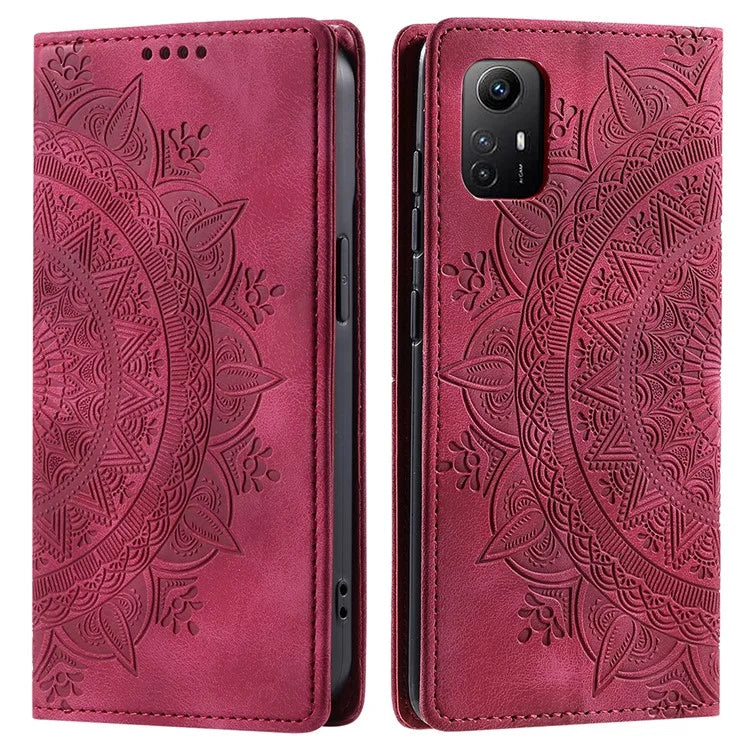 For Xiaomi Redmi Note 12S 4G Phone Case Imprinted Magnetic Auto Closing Leather Cover with Wallet