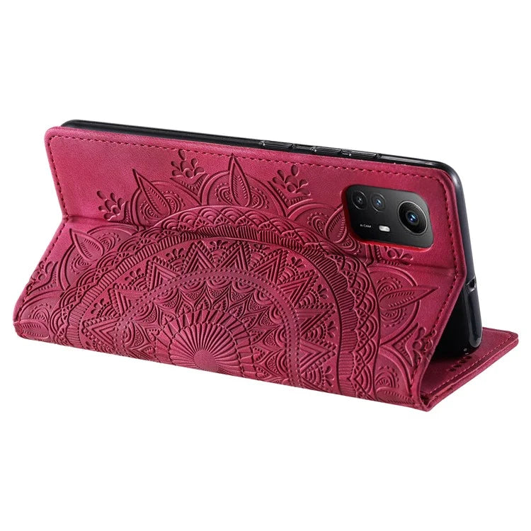For Xiaomi Redmi Note 12S 4G Phone Case Imprinted Magnetic Auto Closing Leather Cover with Wallet